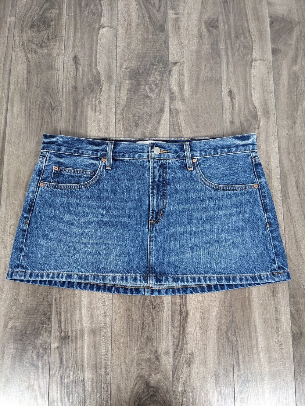Denim Forum Mini Jean Skirt 90's Vintage Micro Size 32 100% cotton